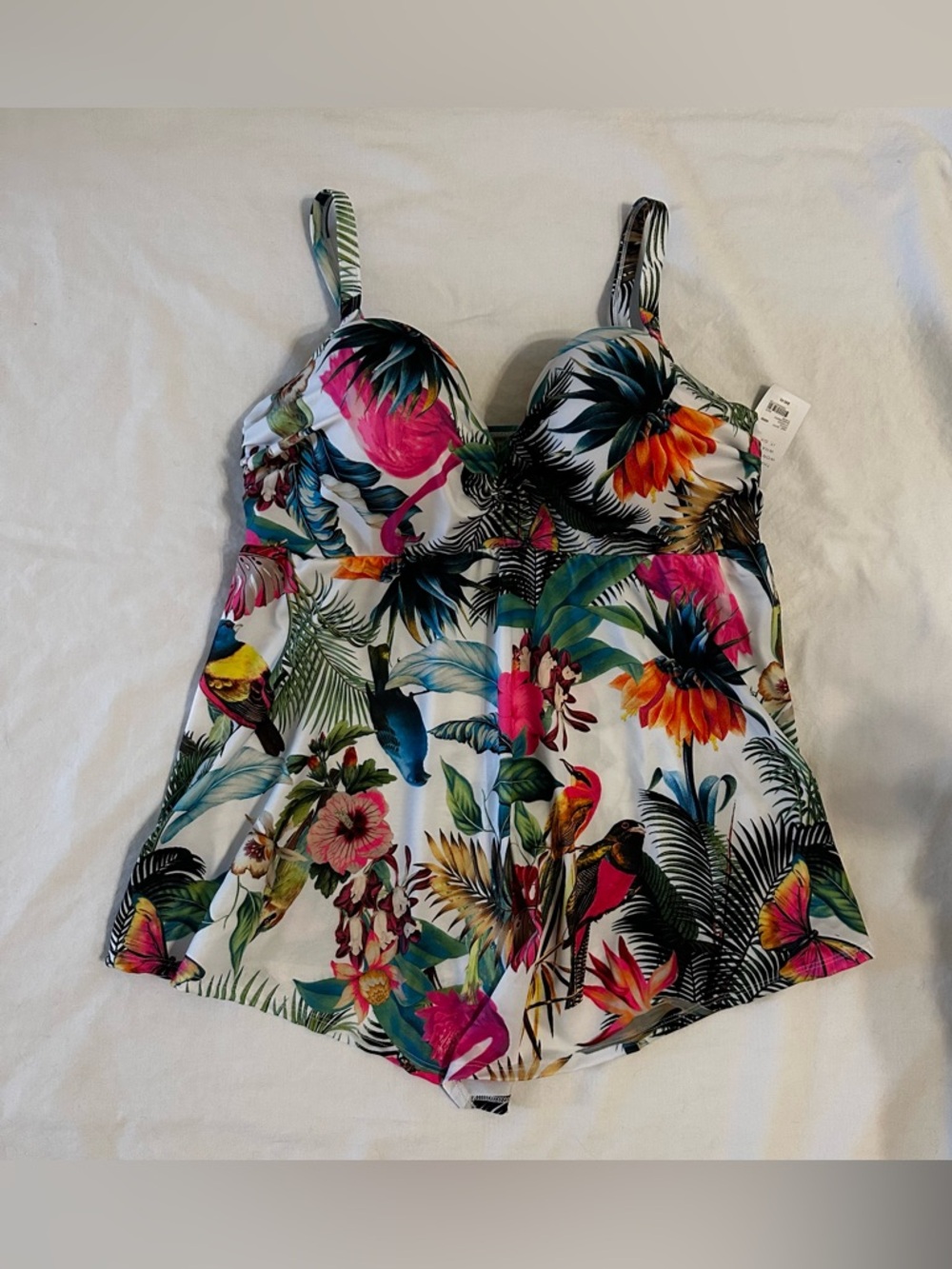 Swim By Cacique NWT Women’s Tankini Top Size 40DD Floral Built In Bra Padded